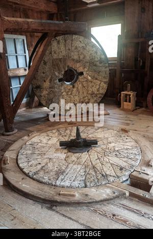 Inside of Plimoth Grist Mill , Plymouth, Massachusetts, Nouvelle-Angleterre, États-Unis Banque D'Images