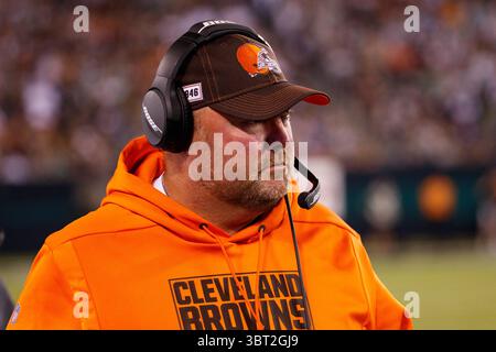 Le 16 septembre 2019, l'entraîneur-chef des Browns de Cleveland, Freddie Kitchens, regarde pendant le match NFL entre les Browns de Cleveland et les jets de New York au MetLife Stadium à East Rutherford, New Jersey. Christopher Szagola/CSM(image de crédit : &copy ; Chris Szagola/CSM via ZUMA Wire) Banque D'Images