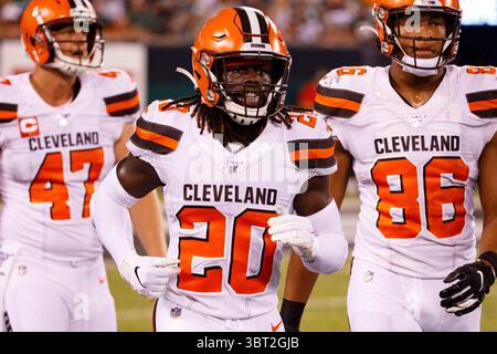 Le 16 septembre 2019, le cornerback des Browns de Cleveland Tavierre Thomas (20 ans) en action lors du match de NFL entre les Browns de Cleveland et les jets de New York au MetLife Stadium à East Rutherford, New Jersey. Christopher Szagola/CSM(image de crédit : &copy ; Chris Szagola/CSM via ZUMA Wire) Banque D'Images