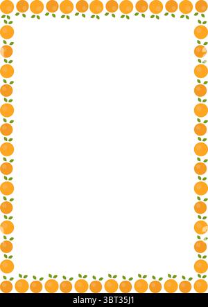 Cadre de fruits de mandarine. Oranges simple bordure de vecteur de fruits sucrés. Illustration vectorielle pour toute conception avec de l'espace libre pour votre texte Illustration de Vecteur