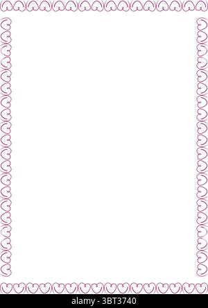 Cadre d'éléments de gribouillage de coeurs. Boîte de cadre vide dessinée à la main mignonne. Motif douche bébé Illustration de Vecteur