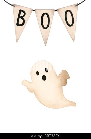 Aquarelle Halloween Clipart – jolis éléments peints à la main pour les projets de design saisonnier Banque D'Images