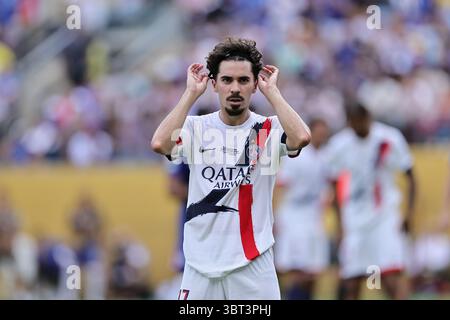 13 juillet 2025 : MetLife Stadium, Rutherford, NJ, USA ; finale de la Coupe du monde des clubs FIFA, Chelsea contre Paris Saint Germain ; Vitinha du PSG Banque D'Images