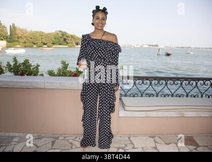 1er septembre 2019, Venise, Italie : ZAZIE BEETZ promeut le film 'JOKER' qui a remporté le Lion d'Or comme meilleur film au Festival du film de Venise 2019. (Crédit image : © Armando Gallo/ZUMA Studio) Banque D'Images