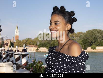 1er septembre 2019, Venise, Italie : ZAZIE BEETZ promeut le film 'JOKER' qui a remporté le Lion d'Or comme meilleur film au Festival du film de Venise 2019. (Crédit image : © Armando Gallo/ZUMA Studio) Banque D'Images