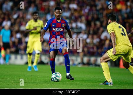 24 septembre 2019, Barcelone, Barcelone, Espagne : 31 Ansu Fati du FC Barcelone lors du match de la Liga entre le FC Barcelone et Vilareal au stade Camp Nou à Barcelone le 24 septembre 2019, Espagne. (Crédit image : © AFP7 via ZUMA Wire) Banque D'Images