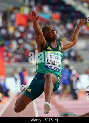 27 septembre 2019 : Ruswahl Samaai d'Afrique du Sud lors du 17e match des Championnats du monde d'athlétisme de l'IAAF entre et le 1er jour au stade Khalifa à Doha, Qatar. Ulrik Pedersen/CSM.(image de crédit : &copy ; Ulrik Pedersen/CSM via ZUMA Wire) Banque D'Images