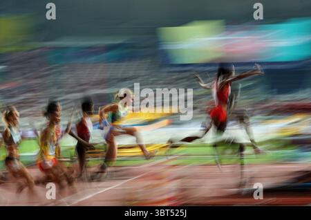 27 septembre 2019 : Winfred Mutile Yaviof Bahrain Hyvin Kiyeng du Kenya lors du 17e match des Championnats du monde d'athlétisme de l'IAAF entre et le 1er jour au stade Khalifa à Doha, Qatar. Ulrik Pedersen/CSM.(image de crédit : &copy ; Ulrik Pedersen/CSM via ZUMA Wire) Banque D'Images