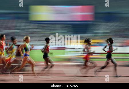 27 septembre 2019 : Winfred Mutile Yaviof Bahrain Hyvin Kiyeng du Kenya lors du 17e match des Championnats du monde d'athlétisme de l'IAAF entre et le 1er jour au stade Khalifa à Doha, Qatar. Ulrik Pedersen/CSM.(image de crédit : &copy ; Ulrik Pedersen/CSM via ZUMA Wire) Banque D'Images