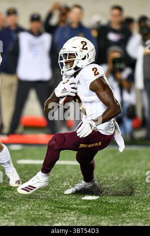 27 septembre 2019 : Brandon Aiyuk (2), receveur des Sun Devils de l'Arizona State, en action lors du match de football NCAA entre les Sun Devils de l'Arizona et les Golden Bears de Californie au California Memorial Stadium de Berkeley, en Californie. Chris Brown/CSM(image de crédit : &copy ; Chris Brown/CSM via ZUMA Wire) Banque D'Images