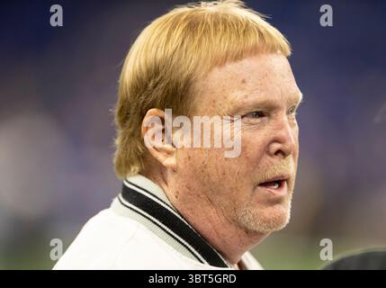 29 septembre 2019 : Mark Davis, principal propriétaire et associé général des Oakland Raiders, lors d'un match de football de la NFL entre les Oakland Raiders et les Colts d'Indianapolis au Lucas Oil Stadium à Indianapolis, Indiana. John Mersits/CSM.(image de crédit : &copy ; John Mersits/CSM via ZUMA Wire) Banque D'Images