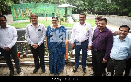 Patna, Inde. 14 juillet 2025. PATNA, INDE - 14 JUILLET : le ministre du Bihar Sunil Kumar à l'occasion de la Journée mondiale des chimpanzés à Sanjay Gandhi Jaivik Udyan le 14 juillet 2025 à Patna, Inde. (Photo de Santosh Kumar/Hindustan Times/Sipa USA) crédit : Sipa USA/Alamy Live News Banque D'Images