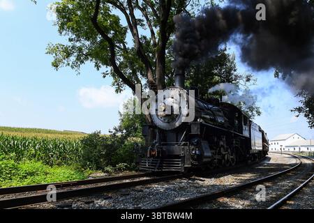 25 août 2020 : The Baldwin locomotive Works, Norfolk and Western Railway, locomotive à vapeur #475, lors d'une excursion au Strasburg Railroad le mardi 25 août 2020 à Ronks, Pennsylvanie. Rich Barnes/CSM(image de crédit : &copy ; Rich Barnes/CSM via ZUMA Wire) Banque D'Images
