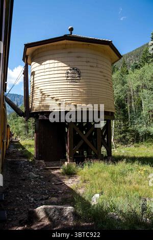 15 août 2008, Colorado, États-Unis : un réservoir d'eau sur la route du Durango and Silverton Narrow Gauge Railroad entre Durango et Silverton, Colorado. (Crédit image : © Jon G. Fuller, Jr/VW pics via ZUMA Wire) Banque D'Images