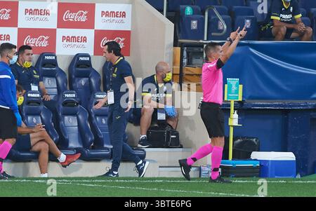 13 septembre 2020, Villarreal, CASTELLON, ESPAGNE : Estrada Fernanda pendant la mach de la Liga Santander entre Villarreal et Huesca à l'Estadio de la Ceramica, le 13 septembre 2020 à Vila-real, Espagne (crédit image : © Maria Jose Segovia/AFP7 via ZUMA Wire) Banque D'Images