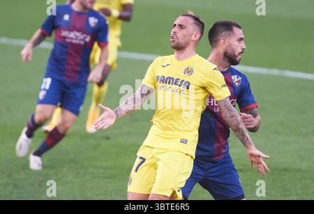 13 septembre 2020, Villarreal, CASTELLON, ESPAGNE : Paco Alcacer de Villarreal CF réagit lors de la mach de la Liga Santander entre Villarreal et Huesca à l'Estadio de la Ceramica, le 13 septembre 2020 à Vila-real, Espagne (crédit image : © Maria Jose Segovia/AFP7 via ZUMA Wire) Banque D'Images