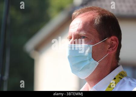 TOUR DE FRANCE 2020- UCI Cycling World Tour sous virus Outbreak. Étape 16 de la Tour-du-PIN à Villard-de-Lans le 15 septembre 2020, la Tour-du-PIN, France. .Christian Prudhomme Directeur du Tour de France (ASO) (photo Pierre Teyssot/ESPA-images)(crédit image : &copy ; Agence photo ESPA/CSM via ZUMA Wire) Banque D'Images