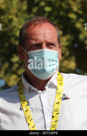 TOUR DE FRANCE 2020- UCI Cycling World Tour sous virus Outbreak. Étape 16 de la Tour-du-PIN à Villard-de-Lans le 15 septembre 2020, la Tour-du-PIN, France. .Christian Prudhomme Directeur du Tour de France (ASO) (photo Pierre Teyssot/ESPA-images)(crédit image : &copy ; Agence photo ESPA/CSM via ZUMA Wire) Banque D'Images