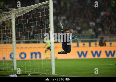 26 septembre 2019, Turin, Piémont, Italie : TURIN, ITALIE-26 SEPTEMBRE 2019 : joueurs du Torino FC et de l'AC Milan lors du match de Serie A entre le Torino FC et l'AC Milan au Stadio Olimpico à Turin, Italie (crédit image : © Stefano Guidi/ZUMA Wire) Banque D'Images