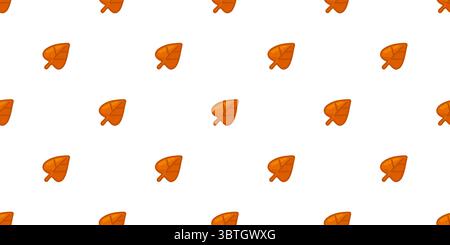 Design de motif sans couture de feuilles orange. Feuilles d'automne orange simples dispersées uniformément sur un fond blanc. Motif sans couture de style dessin animé avec un minimum de a Illustration de Vecteur