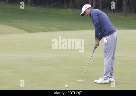 18 octobre 2019, Jeju, CORÉE DU SUD : 18 octobre 2019-Jeju, Corée du Sud-Chase Koepka of USA action lors d'un PGA Tour la CJ Cup Nine Bridges Round 2 au Nine Bridge Golf Club à Jeju, Corée du Sud. (Crédit image : © Ryu Seung-il/ZUMA Wire) Banque D'Images