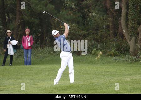 18 octobre 2019, Jeju, CORÉE DU SUD : 18 octobre 2019-Jeju, Corée du Sud-Gary Woodland of USA action lors d'un PGA Tour la CJ Cup Nine Bridges Round 2 au Nine Bridge Golf Club à Jeju, Corée du Sud. (Crédit image : © Ryu Seung-il/ZUMA Wire) Banque D'Images