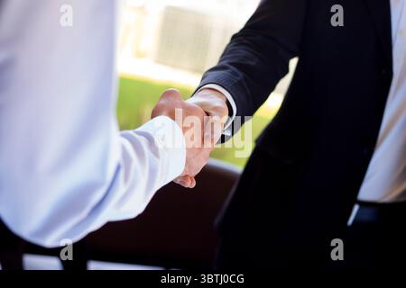 Businessmen shaking hands Banque D'Images