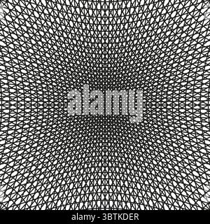Répétition de maillage radial. Texture de grille concentrique. Vecteur filaire abstrait. Fond de tunnel futuriste. Illustration de Vecteur