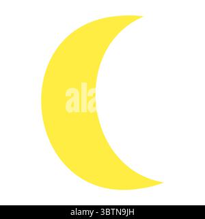 Croissant de lune jaune sur fond blanc Illustration de Vecteur