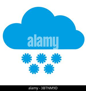Icône de nuage bleu et de flocons de neige Illustration de Vecteur