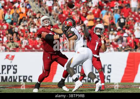 10 novembre 2019 : le quarterback des Arizona Cardinals, Kyler Murray (1), lance la balle lors du match NFL entre les Arizona Cardinals et les Tampa Bay Buccaneers qui se tient au Raymond James Stadium de Tampa, en Floride. Andrew J. Kramer/Cal Sport Media(crédit image : &copy ; Andrew J. Kramer/CSM via ZUMA Wire) Banque D'Images