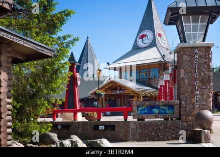 Village de vacances du Père Noël à Rovaniemi, Finlande Banque D'Images