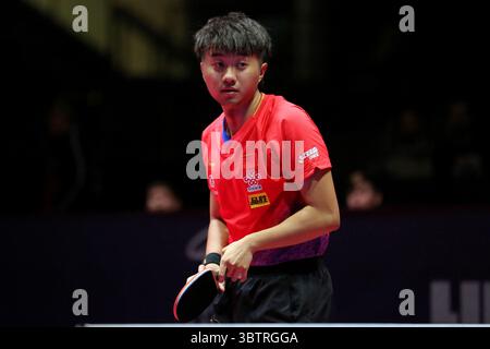 16 novembre 2019, Linz, Autriche : Zihao Zao pour la Chine lors de son match de quart de finale en simple masculin à la Tips Arena de Linz, Autriche (crédit image : © Mickael Chavet via ZUMA Wire) Banque D'Images