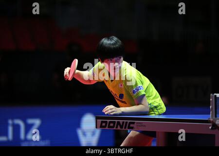 16 novembre 2019, Linz, Autriche : Miyuu KIHARA pour le Japon lors de la finale des doubles femmes au Tips Arena de Linz, Autriche (crédit image : © Mickael Chavet via ZUMA Wire) Banque D'Images