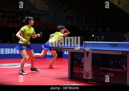 16 novembre 2019, Linz, Autriche : XX lors de leur match de finale des doubles femmes au Tips Arena de Linz, Autriche (crédit image : © Mickael Chavet via ZUMA Wire) Banque D'Images