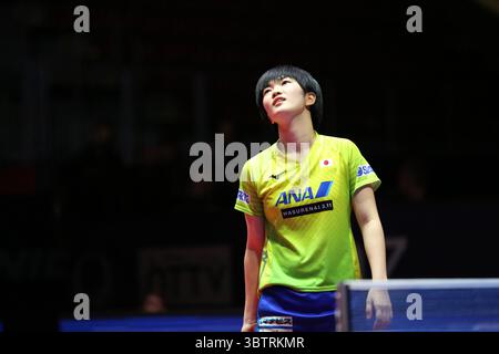 16 novembre 2019, Linz, Autriche : Miyuu KIHARA pour le Japon lors de la finale des doubles femmes au Tips Arena de Linz, Autriche (crédit image : © Mickael Chavet via ZUMA Wire) Banque D'Images