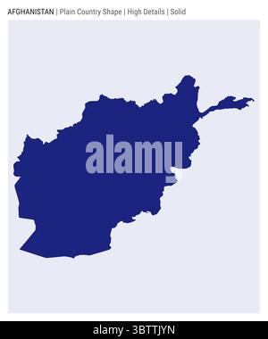 Carte du pays de plaine de l'Afghanistan. Détails élevés. Style Uni. Forme de l'Afghanistan. Illustration vectorielle. Illustration de Vecteur