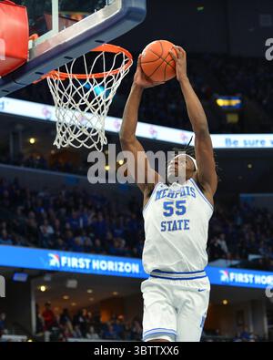 23 novembre 2019 : L'attaquant de Memphis, Precious Achiuwa (55 ans), participe au slam lors du match de basket-ball de la NCAA entre les Rebels d'Ole' Miss et les Tigers de Memphis au Forum FedEx à Memphis, TN. Kevin Langley/Sports South Media/CSM(image de crédit : &copy ; Kevin Langley/CSM via ZUMA Wire) Banque D'Images