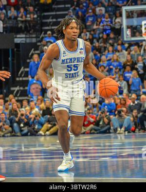 23 novembre 2019 : L'attaquant de Memphis, Precious Achiuwa (55 ans), descend le terrain pendant le match de basket-ball de la NCAA entre les Rebels d'Ole' Miss et les Tigers de Memphis au Forum FedEx à Memphis, Tennessee. Kevin Langley/Sports South Media/CSM(image de crédit : &copy ; Kevin Langley/CSM via ZUMA Wire) Banque D'Images