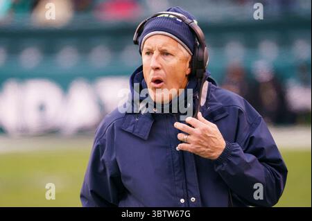 24 novembre 2019 : Pete Carroll, entraîneur-chef des Seahawks de Seattle, réagit pendant le match de la NFL entre les Seahawks de Seattle et les Eagles de Philadelphie au Lincoln Financial Field à Philadelphie, en Pennsylvanie. Christopher Szagola/CSM(image de crédit : &copy ; Chris Szagola/CSM via ZUMA Wire) Banque D'Images