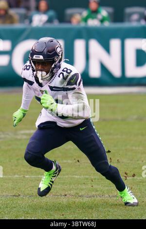 24 novembre 2019 : Ugo Amadi (28), cornerback des Seattle Seahawks, en action lors du match NFL entre les Seattle Seahawks et les Philadelphia Eagles au Lincoln Financial Field à Philadelphie, en Pennsylvanie. Christopher Szagola/CSM(image de crédit : &copy ; Chris Szagola/CSM via ZUMA Wire) Banque D'Images