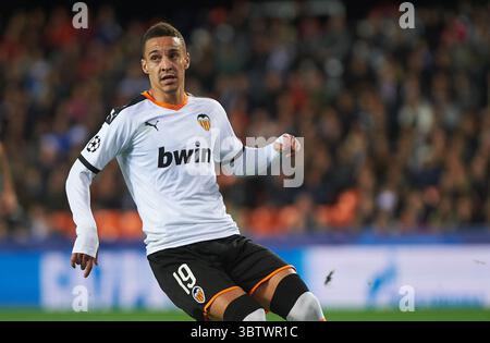 27 novembre 2019, Valence, Valence, Espagne : Rodrigo Moreno de Valence lors du match du groupe H de l'UEFA Champions League entre Valence et Chelsea au stade Mestalla le 27 novembre 2019 à Valence, Espagne (crédit image : © AFP7 via ZUMA Wire) Banque D'Images