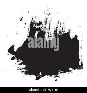 Éclaboussure d'encre verticale. Trait de peinture grossier. Tache de brosse vieillie. Texture grunge vectorielle. Illustration de Vecteur