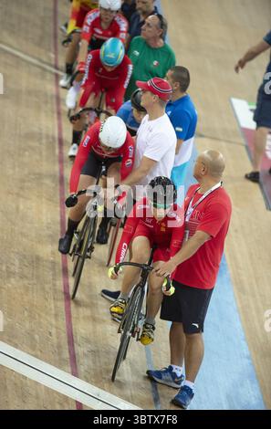 1er décembre 2019, Hong Kong, Hong Kong SAR, Chine : HONG KONG, HONG KONG SAR, CHINE : 1er décembre 2019. Coupe du monde de cyclisme sur piste UCI 3ème manche. Womenâ€™s Omnium Heat. Chinas Xiaofei WANG (crédit image : © Jayne Russell/ZUMA Wire) Banque D'Images