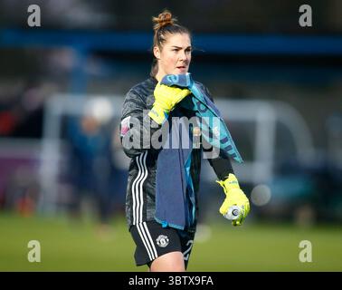DAGENHAM, ANGLETERRE - DÉCEMBRE 01 :.Mary Earps de Manchester United Women.pendant le match de Super League féminine de Barclays entre West Ham United Women et Manchester United au stade Rush Green le 1er décembre 2019 à Dagenham, Angleterre. (Photo par AFS/Espa-images)(image de crédit : &copy ; Agence photo ESPA/CSM via ZUMA Wire) Banque D'Images