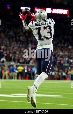1er décembre 2019, Houston, Texas, États-Unis : 1er décembre 2019 : le receveur Phillip Dorsett (13 ans) des Patriots de la Nouvelle-Angleterre lors du match contre les Texans de Houston au NRG Stadium de Houston, Texas. (Crédit image : © Maria Lysaker/ZUMA Wire) Banque D'Images