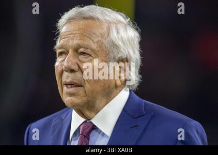 1er décembre 2019, Houston, Texas, États-Unis : 1er décembre 2019 : Robert Kraft, propriétaire des New England Patriots, avant le début du match contre les Texans de Houston au NRG Stadium de Houston, Texas. (Crédit image : © Maria Lysaker/ZUMA Wire) Banque D'Images