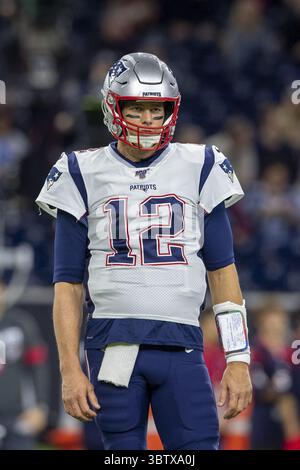 1er décembre 2019, Houston, Texas, États-Unis : 1er décembre 2019 : Tom Brady, quarterback des Patriots de la Nouvelle-Angleterre (12 ans) avant la star du match contre les Texans de Houston au NRG Stadium de Houston, Texas. (Crédit image : © Maria Lysaker/ZUMA Wire) Banque D'Images