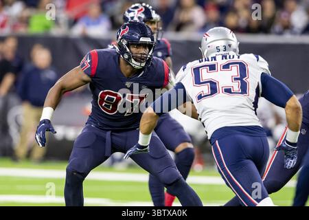 1er décembre 2019, Houston, Texas, États-Unis : 1er décembre 2019 : Houston Texans Tight End Darren Fells (87) pendant le match contre les Patriots de la Nouvelle-Angleterre au NRG Stadium de Houston, Texas. (Crédit image : © Maria Lysaker/ZUMA Wire) Banque D'Images