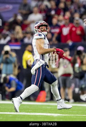 1er décembre 2019, Houston, Texas, États-Unis : 1er décembre 2019 : Julian Edelman (11 ans), receveur des Patriots de la Nouvelle-Angleterre, lors du match contre les Texans de Houston au NRG Stadium de Houston, Texas. (Crédit image : © Maria Lysaker/ZUMA Wire) Banque D'Images